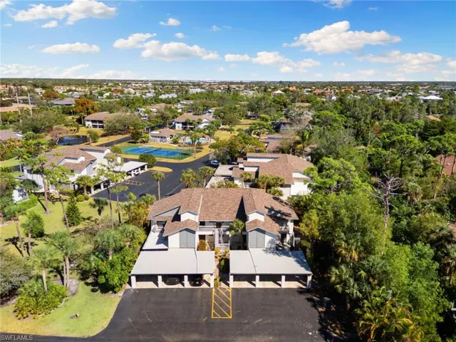 Aerial view of residential area