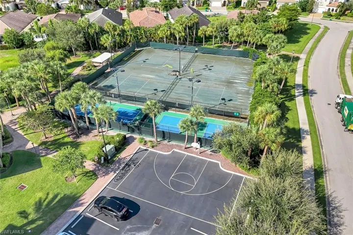 Aerial perspective of suburban area