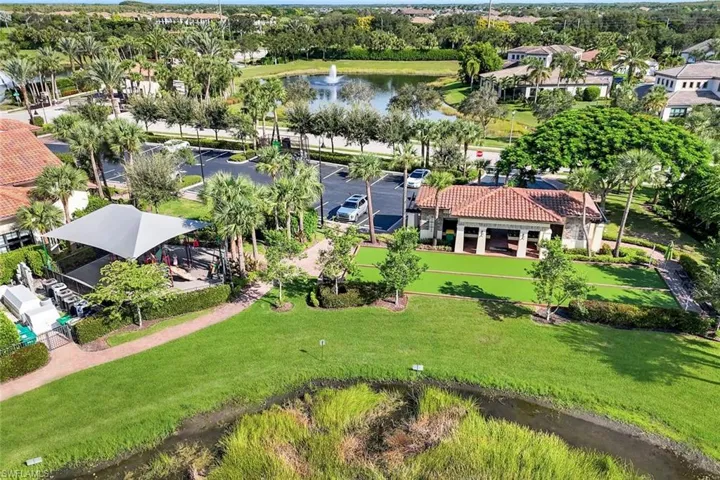 Aerial view of residential area with a nearby body of water