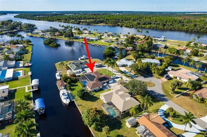 Drone / aerial view of a large body of water