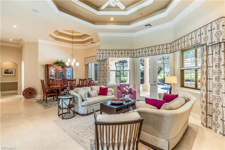 Open concept in living / dining area