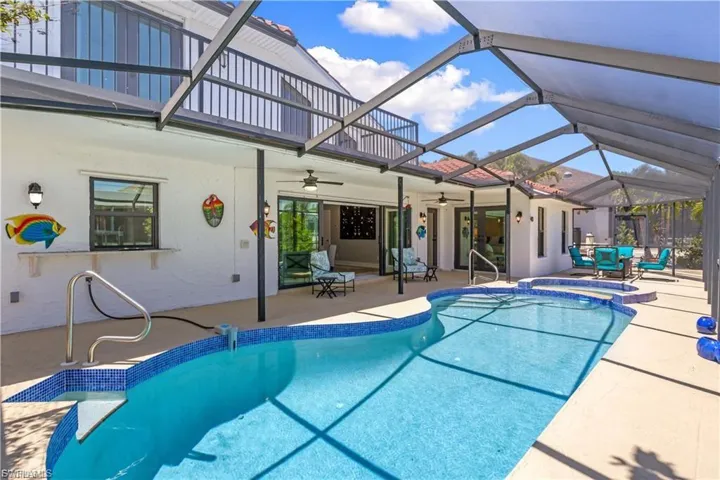 Even the pool is custom and features charming shapes and multiple points of entry.