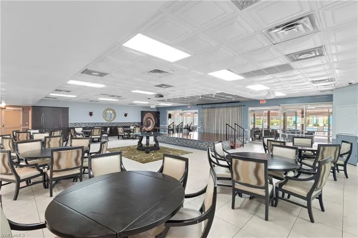 View of tiled dining space
