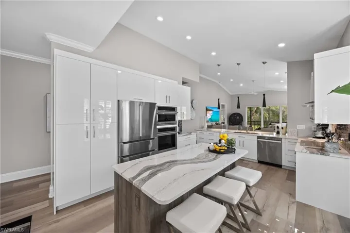 New cabinets, quartz counters & stainless steel appliances