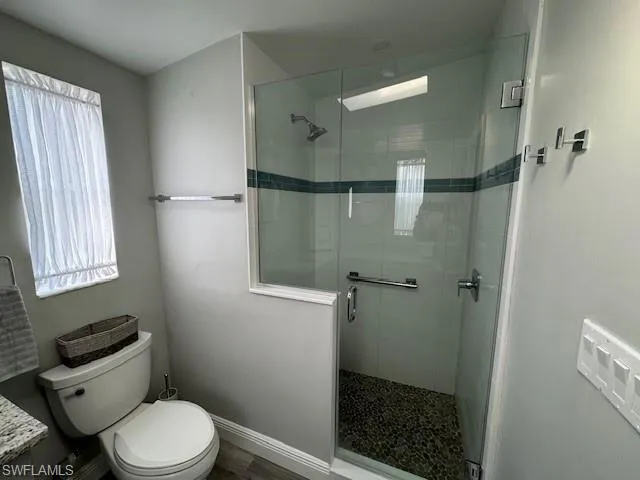 Large walk in tiled shower