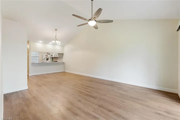 Volume ceilings and fresh paint expands the space!