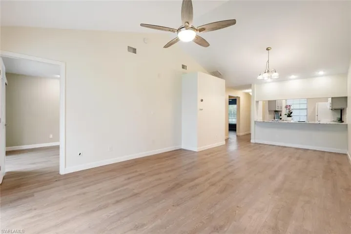 Volume ceilings and fresh paint expands the space!