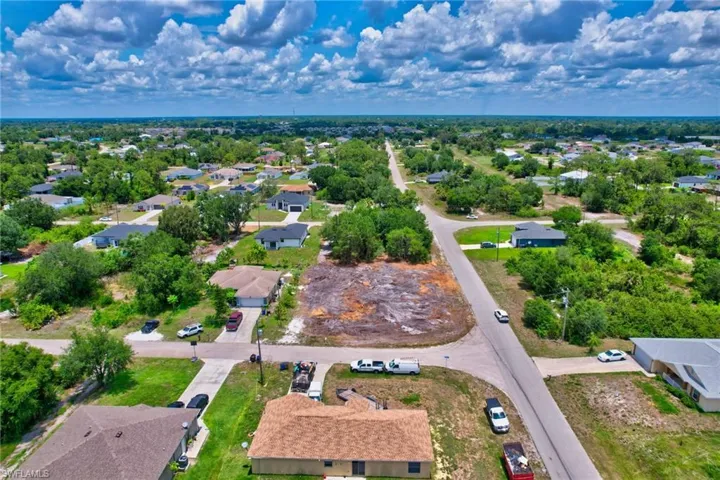 Aerial view of residential area