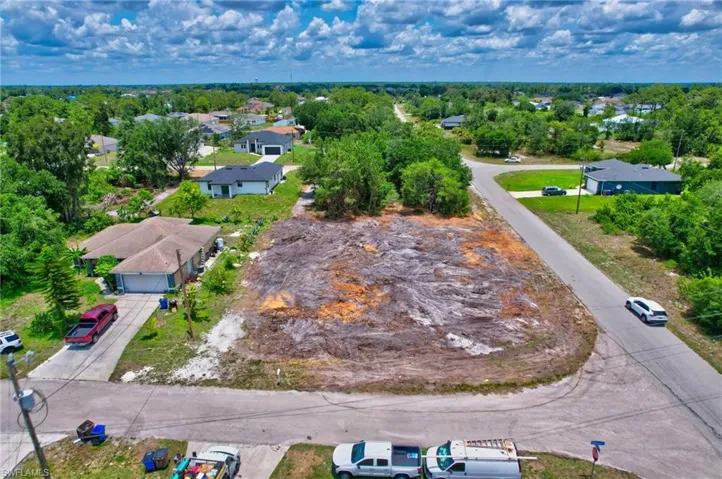 Aerial perspective of suburban area