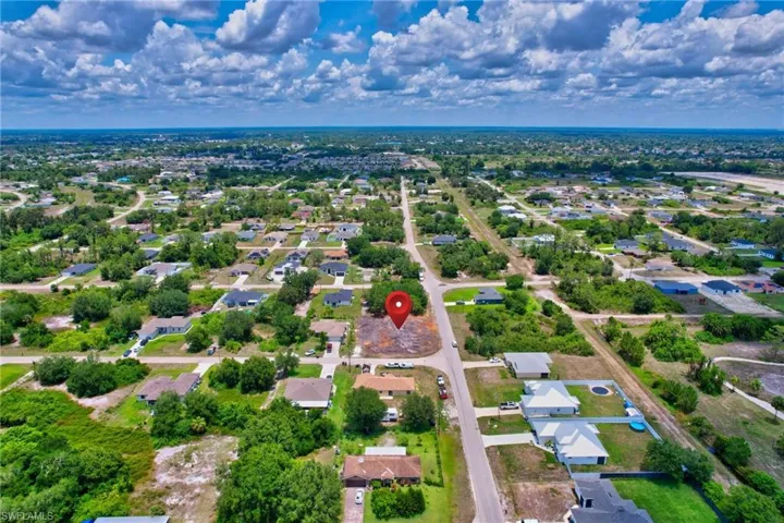 Aerial view of residential area