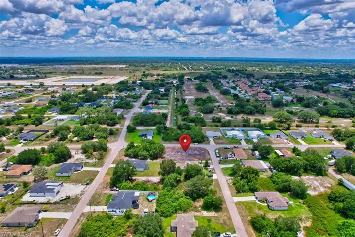 Aerial view of residential area