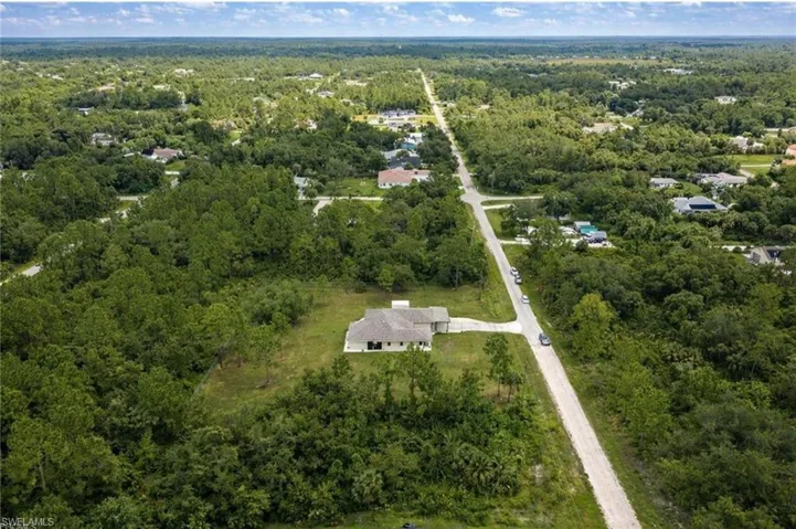 Bird's eye view of a heavily wooded area