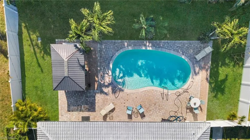 Aerial view of a pool area