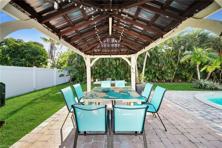 View of patio / terrace featuring outdoor dining space and an outdoor pool