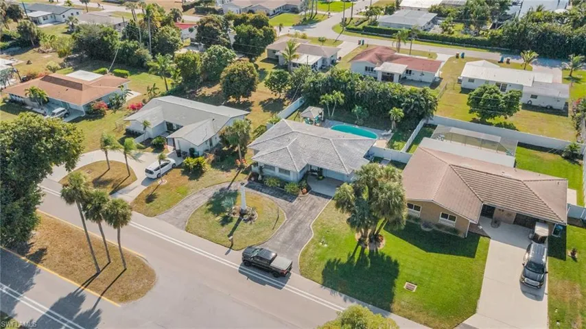 Aerial perspective of suburban area