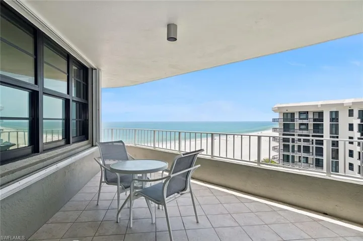 Wrap around balcony, with amazing views of the gulf, beach and island.