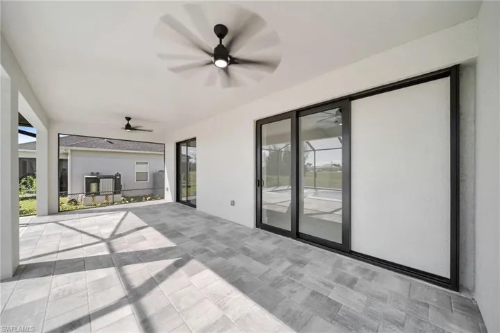 View of patio / terrace featuring a ceiling fan