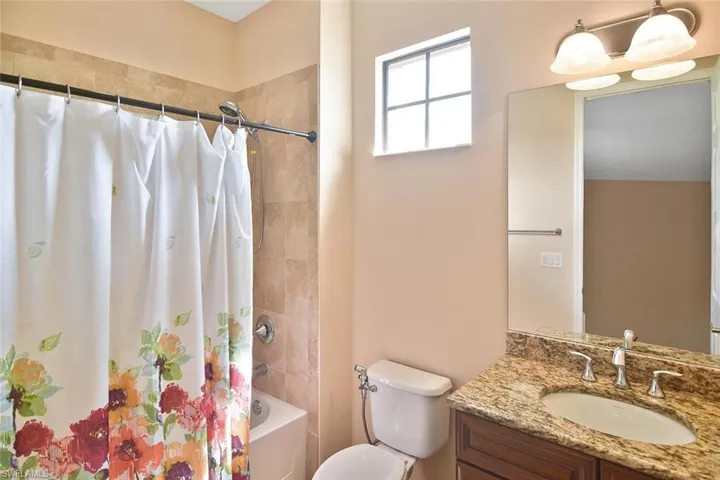 The ensuite bath has a combination tub & shower.