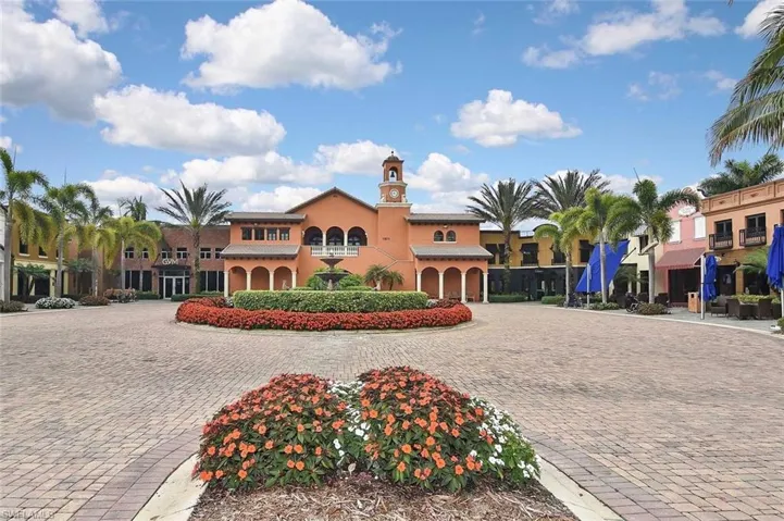 The central piazza is a community gathering place and features a movie theatre, the restaurant, and community offices.