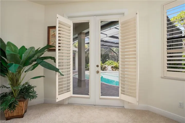 Master bedroom Entry to pool with french doors