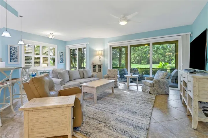 Living room with ceiling fan