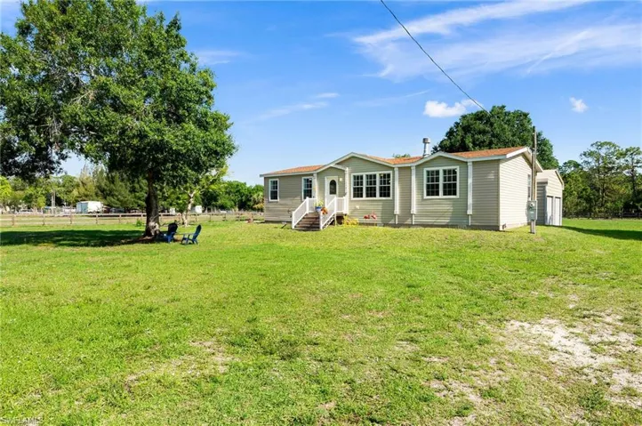 View of front of house with a front lawn