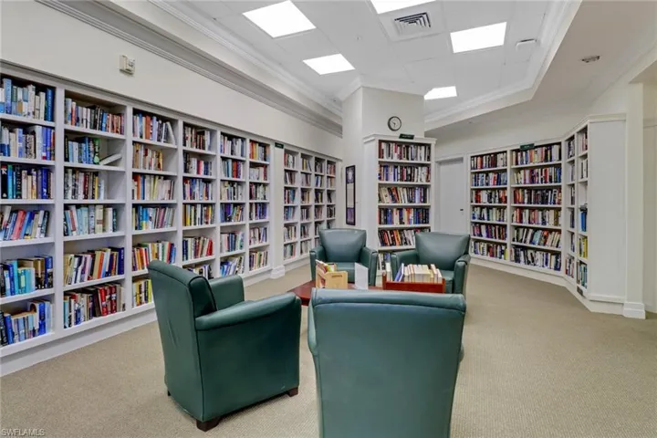 On-site library for residents located off the main lobby of Tower Point