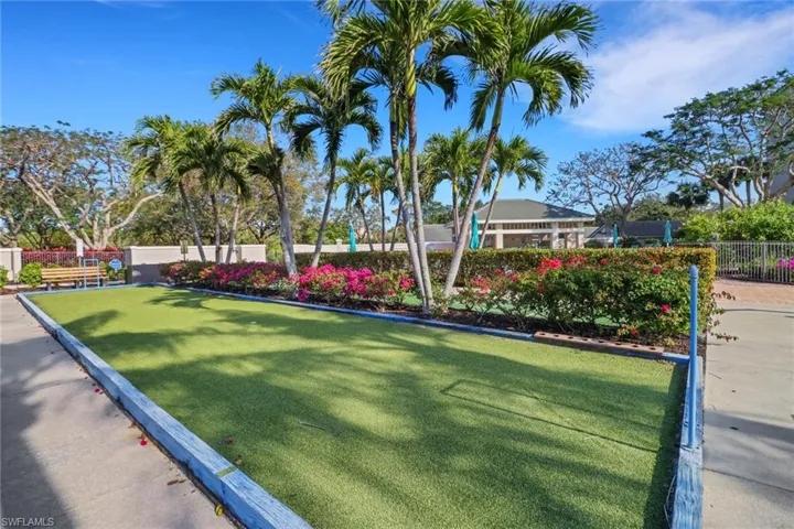 Bocce located by the resident pool