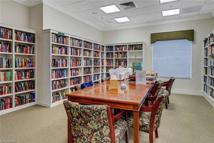 On-site library for residents located off the main lobby in Tower Point