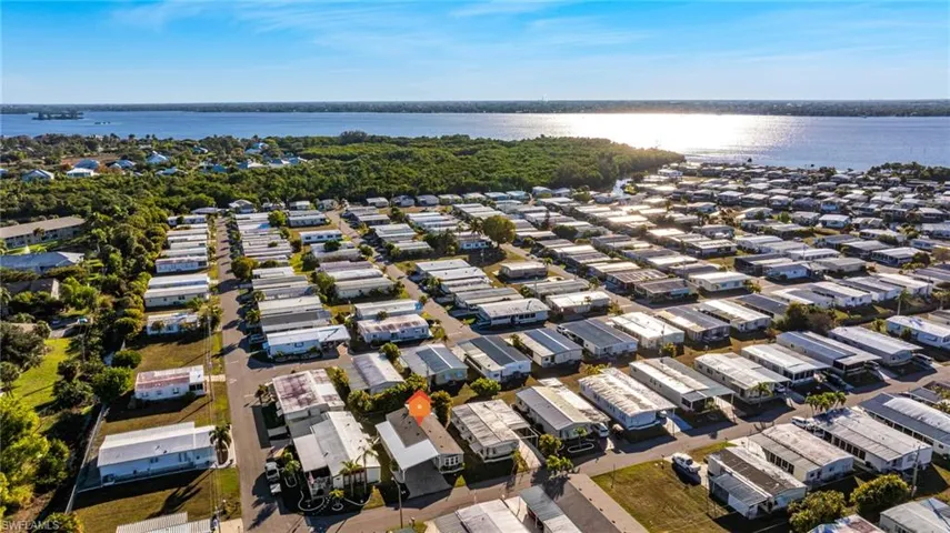 Aerial view of home near Caloosahatchee River