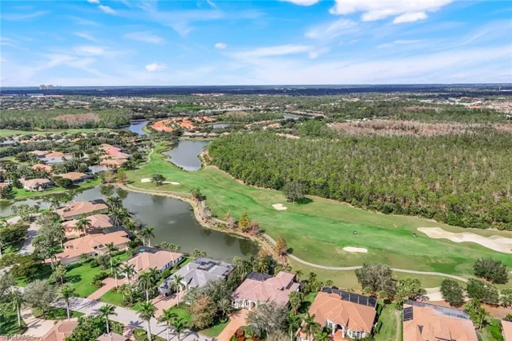 Drone view of golf and preserve area behind home!