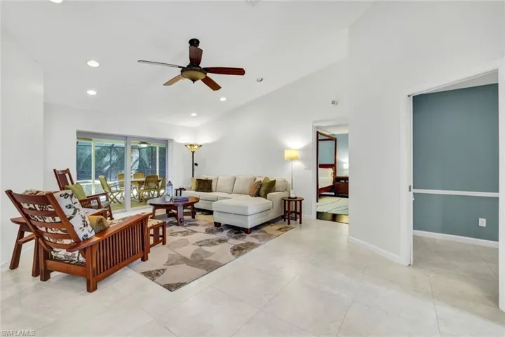 Spacious living room opens to lanai