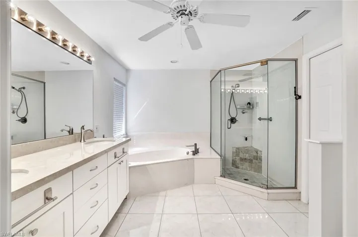 Spacious primary bathroom.