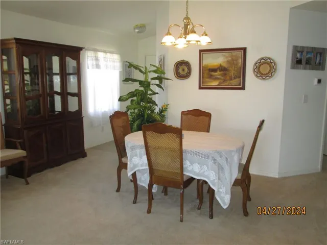 View from living area to kitchen.