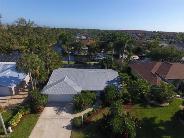 Drone / aerial view with intersecting canal view.