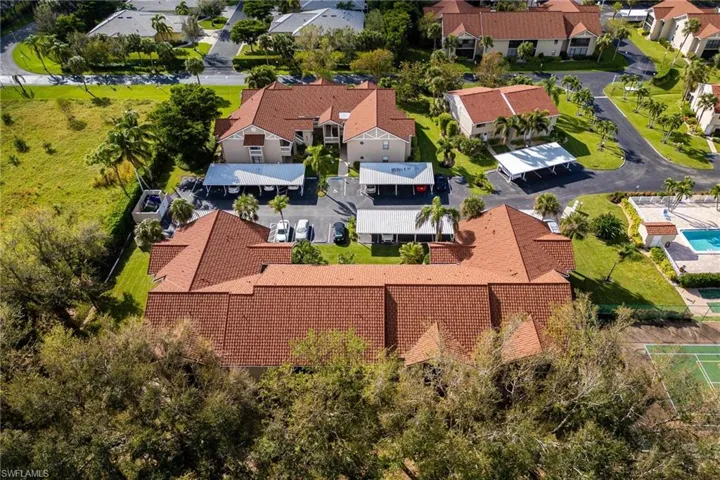 Aerial view of residential area