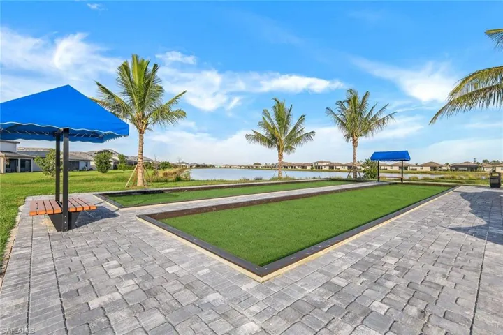 View of community featuring a water view