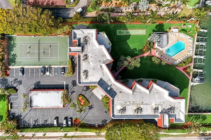 Bird's eye view of a pool