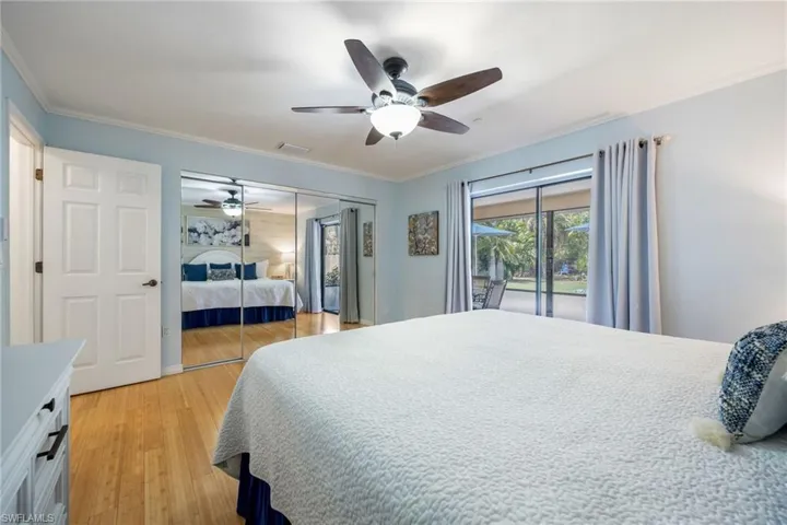 Primary Bedroom, Primary Bath on Left. Large room that comfortably accomodates a king size bed.