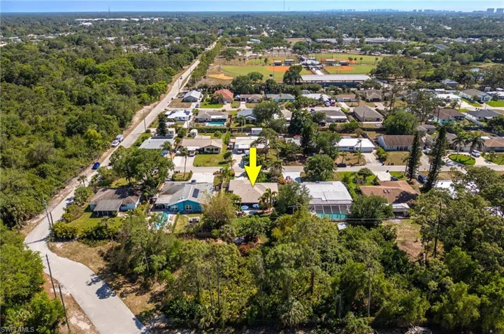 Bird's eye view with view of Bonita Springs Recreation Park Facilities at top of picture.