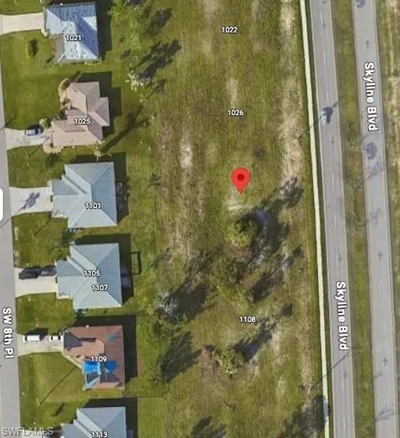 Aerial map of property and surrounding area