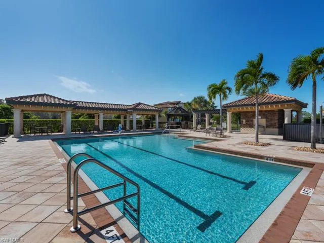 Pool featuring a gazebo and a patio