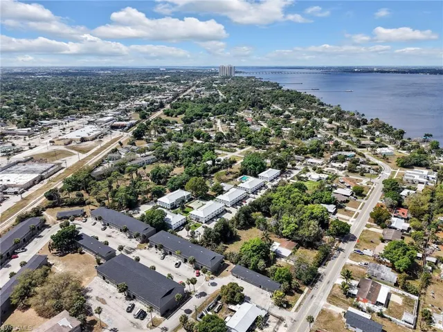 Drone / aerial view of a nearby body of water