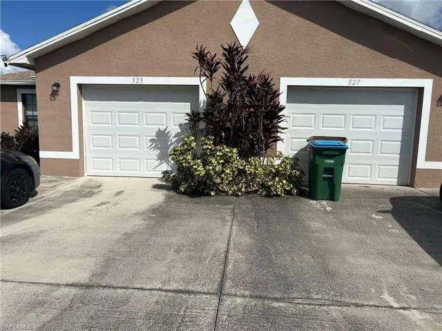 Garage with driveway