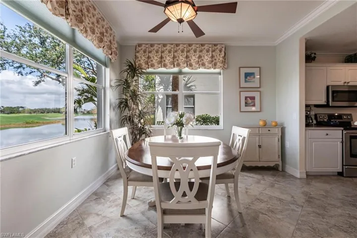 Dining area with sweeping water view