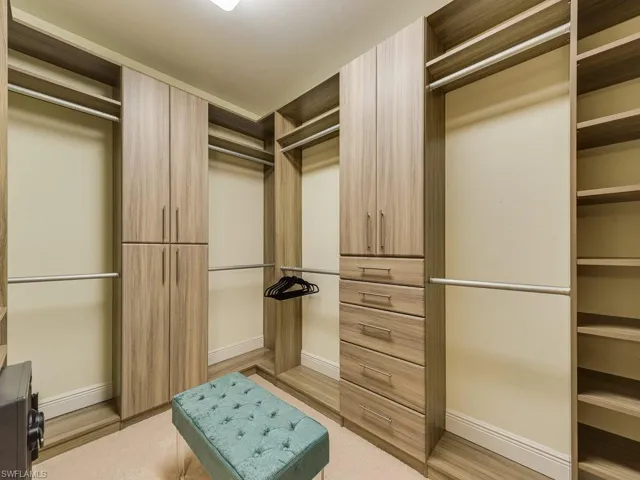Spacious closet with light wood-type flooring