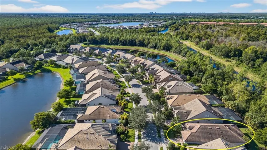 Drone / aerial view of a nearby body of water