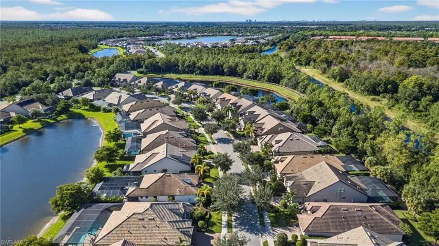 Aerial view of property's location featuring a nearby body of water