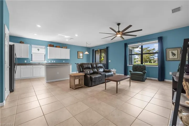 Overview of Living/Great room and Kitchen in the background. 16009 Palmetto Prairie Drive.  Hampton Lakes at River Hall.