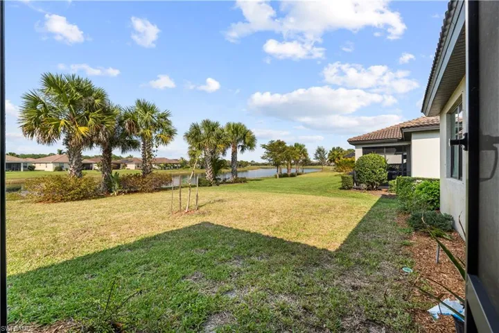 Yard is large enough for a pool.  View of the large lake outback.  16009 Palmetto Prairie Drive.  Hampton Lakes at River Hall.